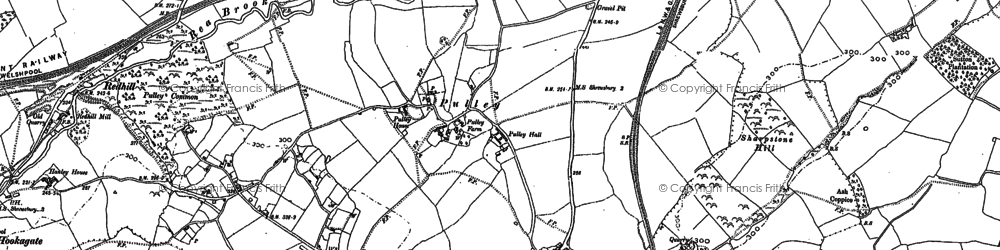 Old map of Pulley in 1881