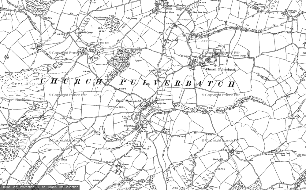Old Map of Pulverbatch, 1881 - 1882 in 1881