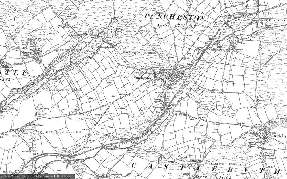 Old Map of Puncheston, 1888 in 1888