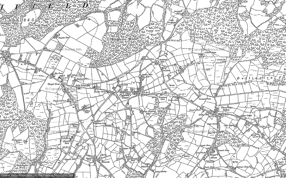 Old Map of Historic Map covering Bingletts Wood in 1897