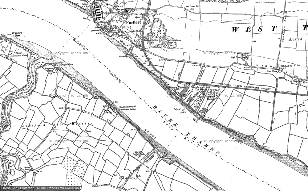 Old Map of Purfleet, 1895 in 1895