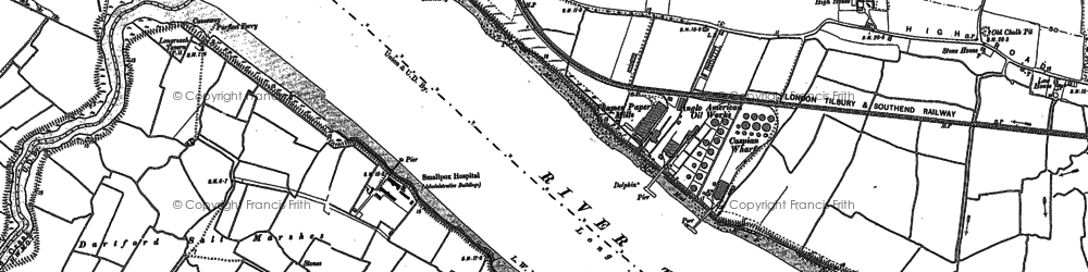 Old map of Purfleet in 1895