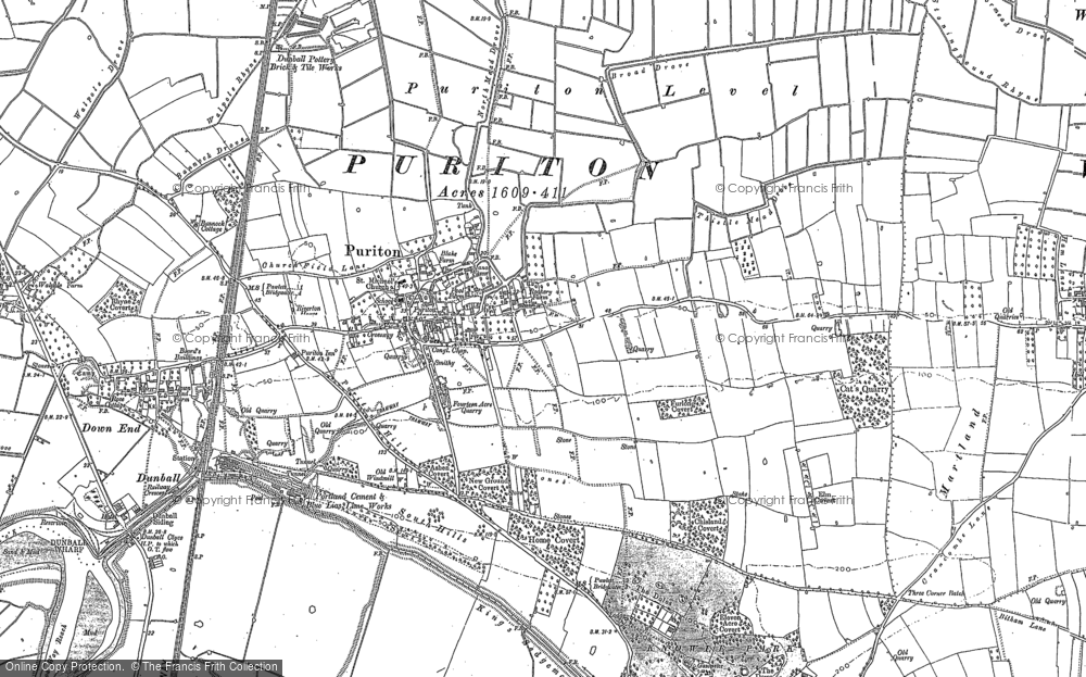 Old Map of Puriton, 1886 in 1886