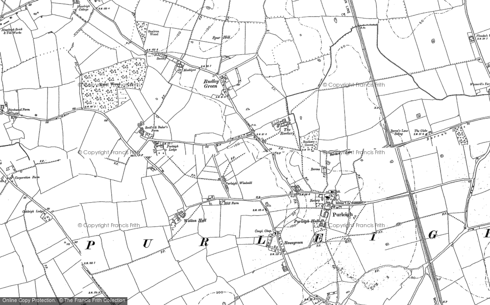 Old Map of Historic Map covering Howegreen in 1895
