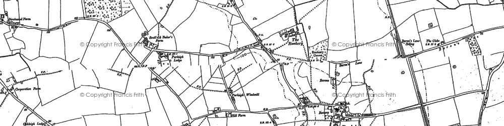 Old map of Purleigh in 1895