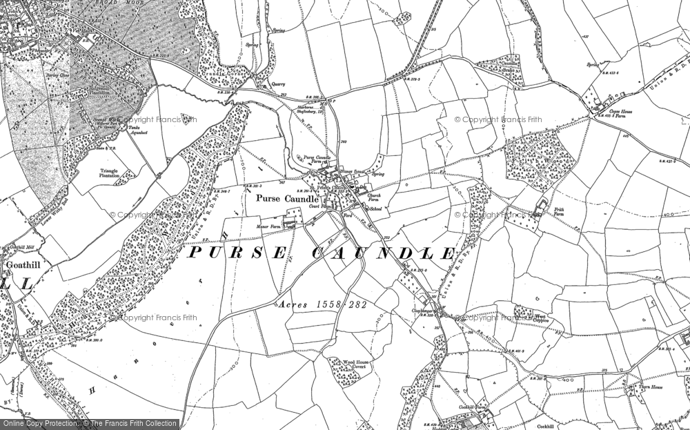 Old Map of Purse Caundle, 1901 in 1901