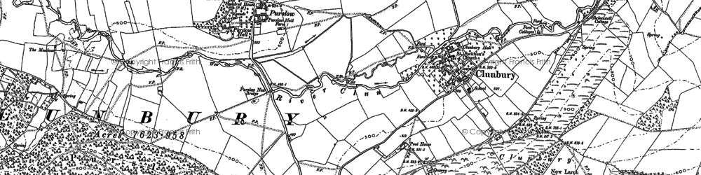 Old map of Purslow in 1883