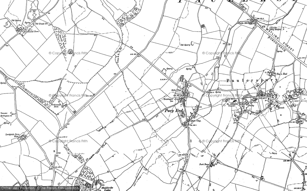 Old Map of Pury End, 1883 in 1883