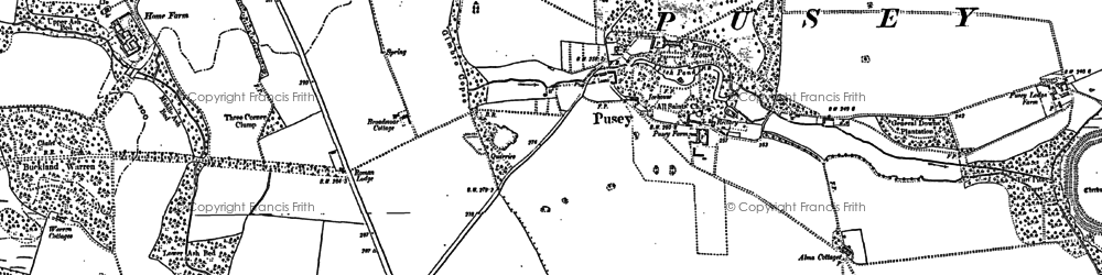 Old map of Pusey in 1898