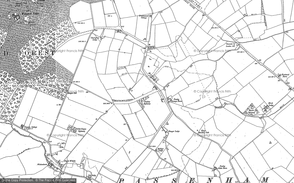 Old Map of Puxley, 1883 - 1899 in 1883