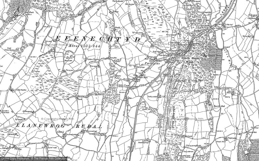 Old Map of Pwll-glâs, 1899 in 1899