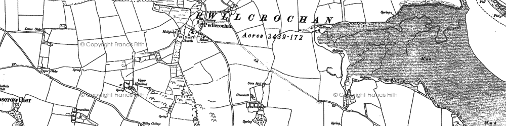 Old map of Pwllcrochan in 1937