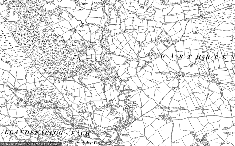 Old Map of Historic Map covering Battle Hill in 1886