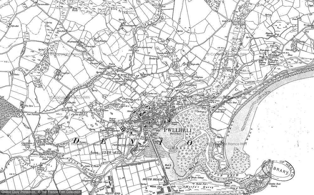 Old Map of Historic Map covering Allt Fawr in 1899