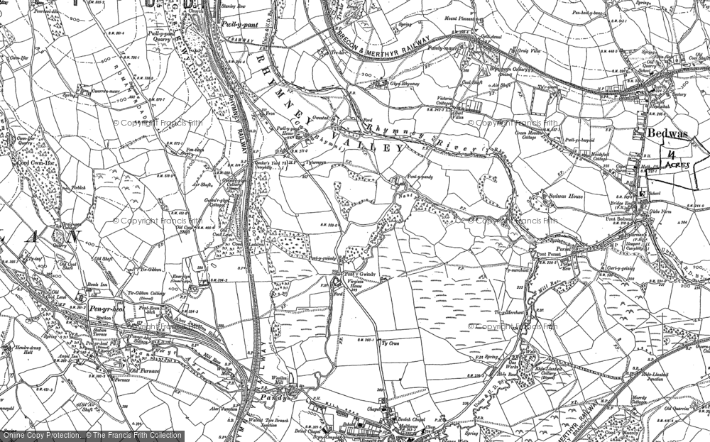 Old Map of Pwllypant, 1915 in 1915