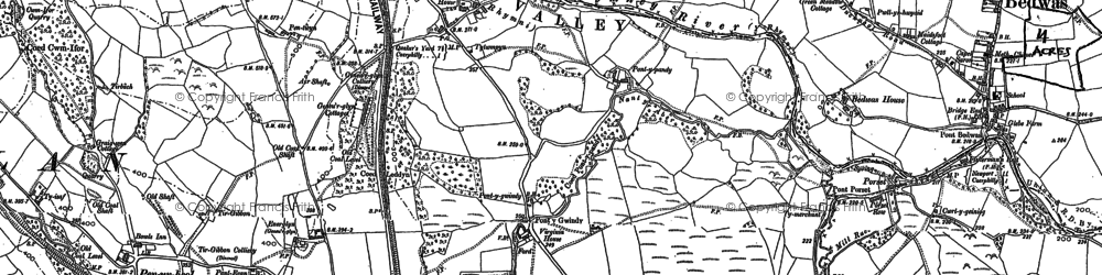 Old map of Pwllypant in 1915