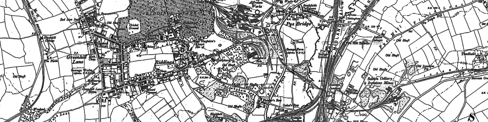 Old map of Pye Bridge in 1879