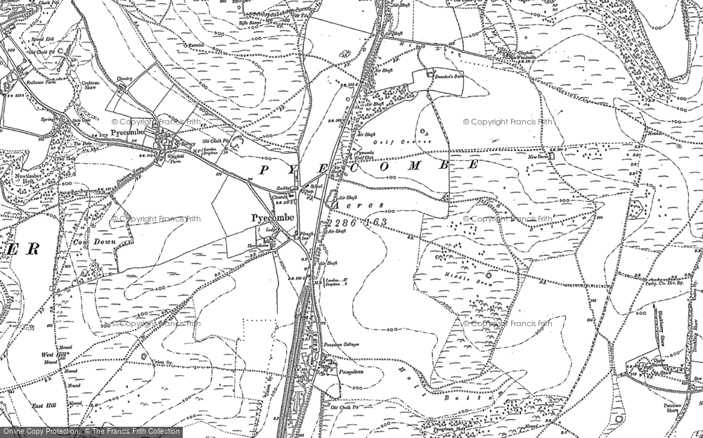 Old Map of Pyecombe, 1896 - 1897 in 1896