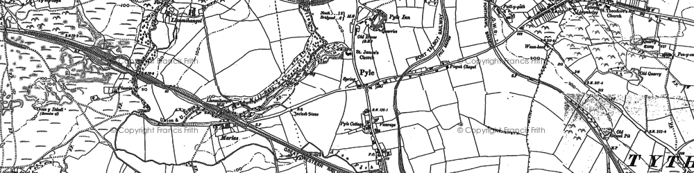 Old map of Pyle in 1897
