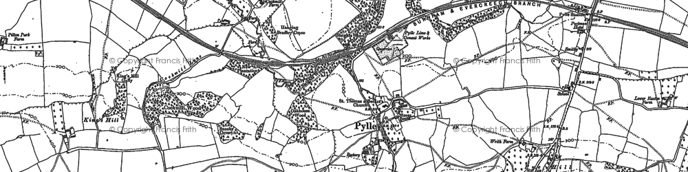 Old map of Street on the Fosse in 1884