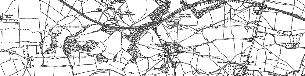 Old map of Pylle in 1884