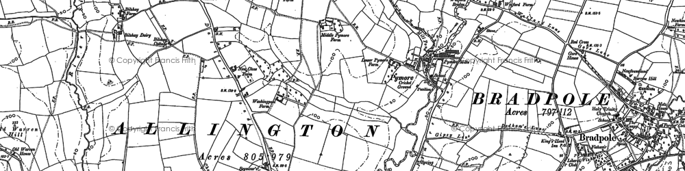Old map of Pymore in 1901