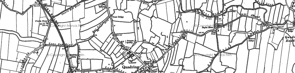 Old map of Quadring in 1884