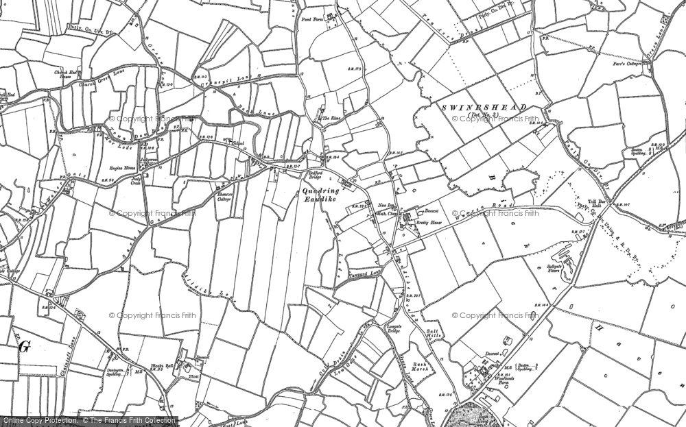 Old Map of Historic Map covering Bicker Haven in 1882