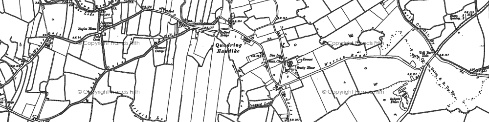 Old map of Quadring Eaudike in 1882