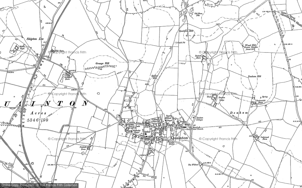 Old Map of Historic Map covering Shipton Lee in 1898