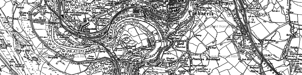 Old map of Craig Berthlwyd in 1898