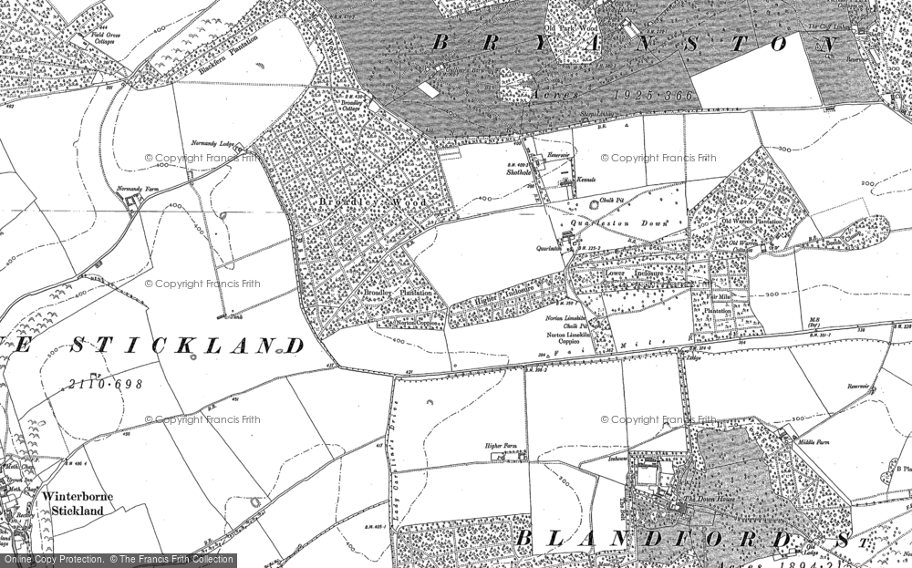 Old Map of Historic Map covering Broadley Wood in 1887