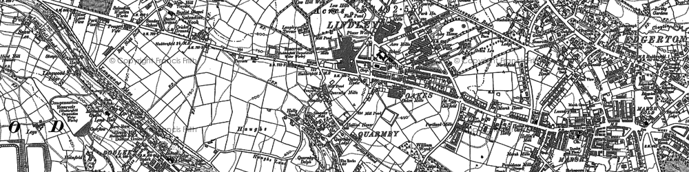 Old map of Quarmby in 1889