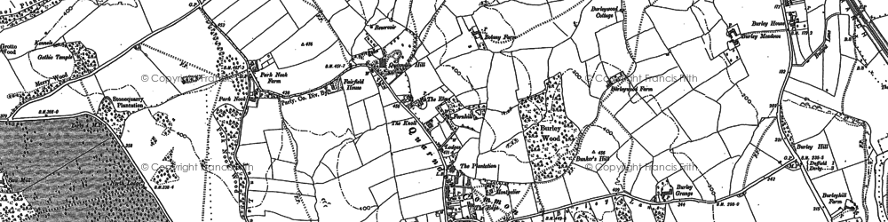 Old map of Burley Grange in 1881
