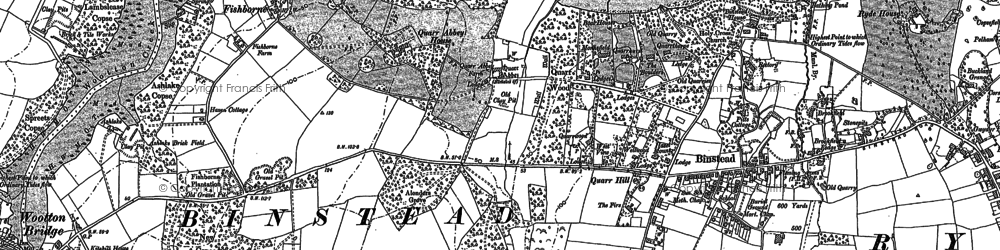 Old map of Quarr Abbey in 1896