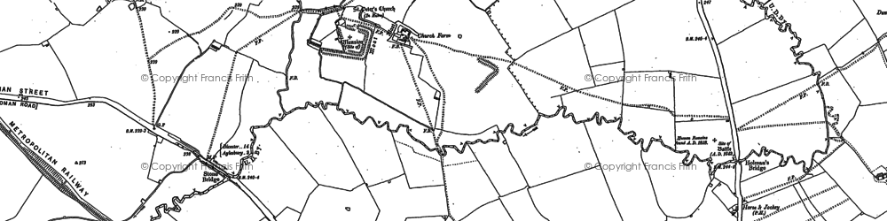 Old map of Quarrendon in 1898