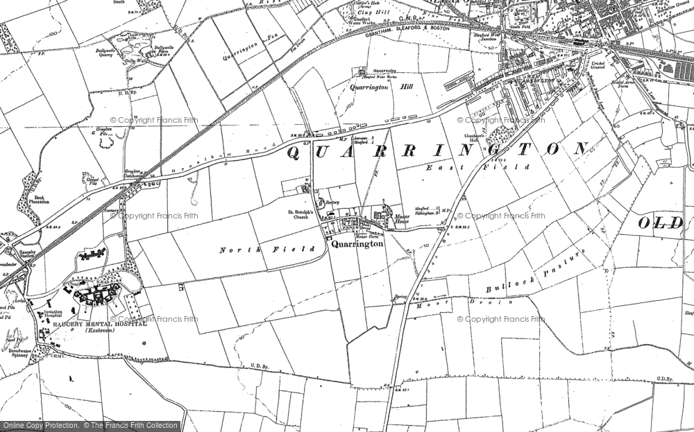 Old Map of Quarrington, 1887 in 1887
