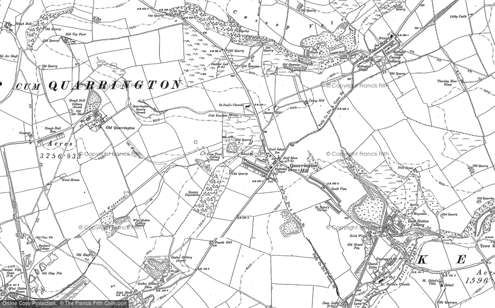 Old Map of Quarrington Hill, 1896 in 1896