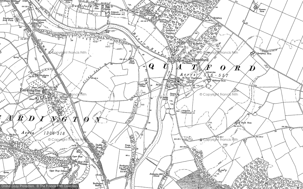 Old Map of Historic Map covering Lower Forge in 1882