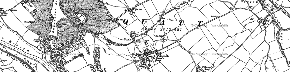 Old map of Quatt in 1901