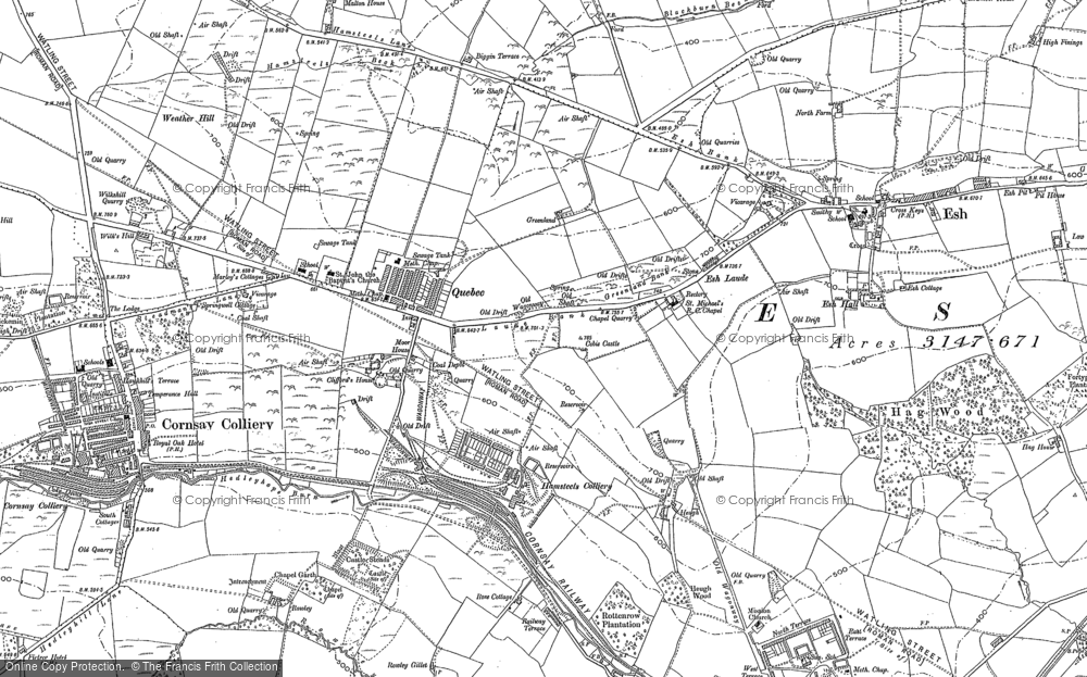 Old Map of Historic Map covering Wilk's Hill in 1895
