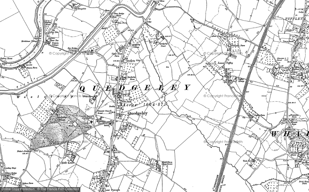 Old Map of Quedgeley, 1883 in 1883