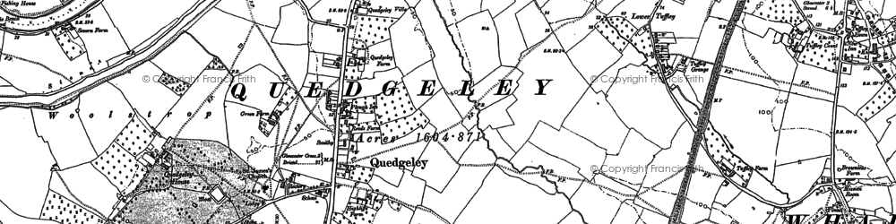 Old map of Quedgeley in 1883
