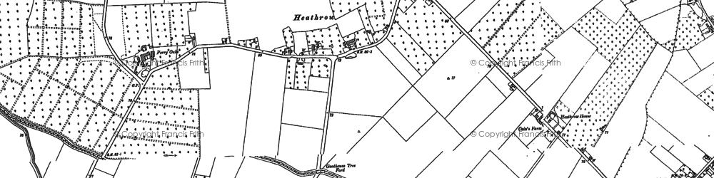 Old map of Heathrow Airport London in 1912