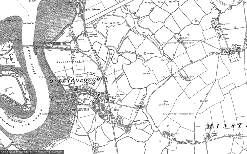 Old Map of Queenborough, 1896 - 1906 in 1896