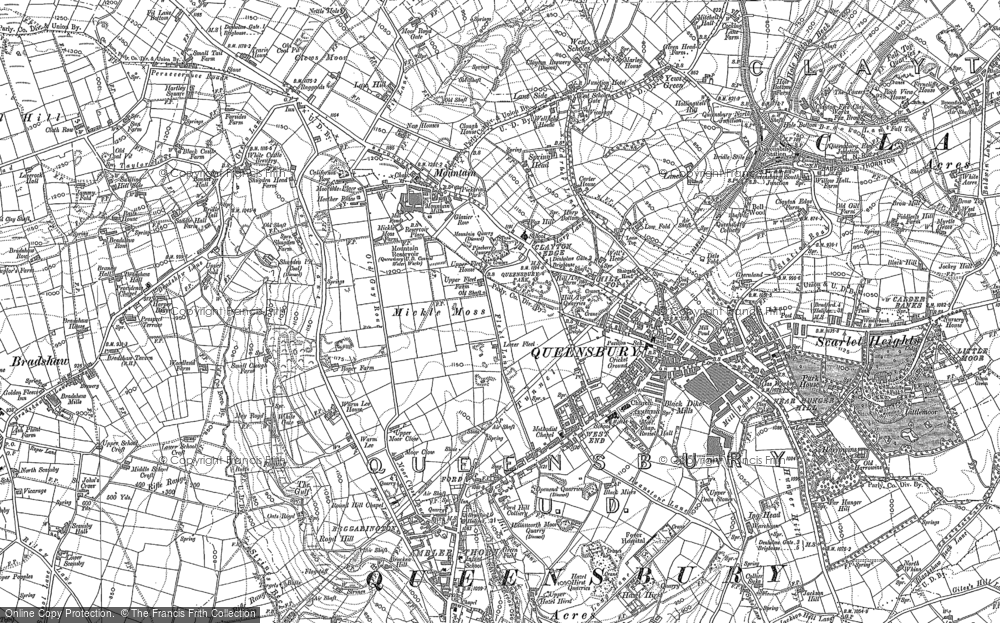 Old Map of Queensbury, 1891 in 1891