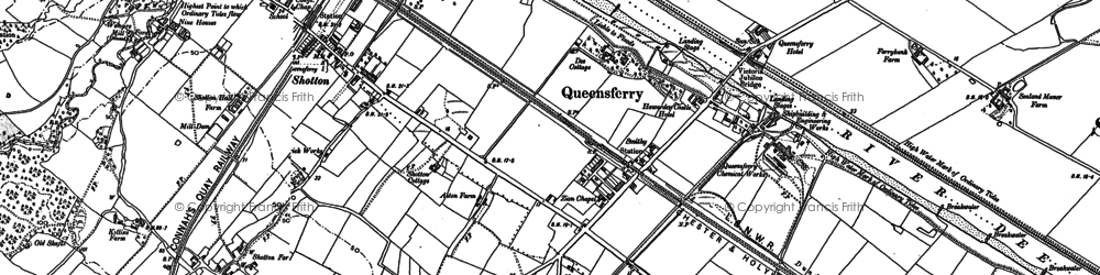 Old map of Queensferry in 1909