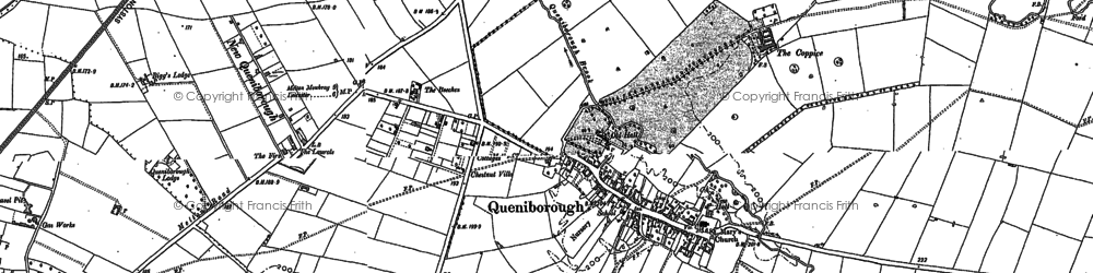 Old map of Queniborough in 1883