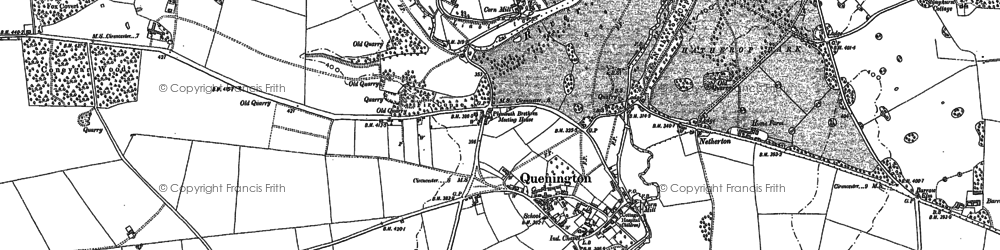 Old map of Quenington in 1881
