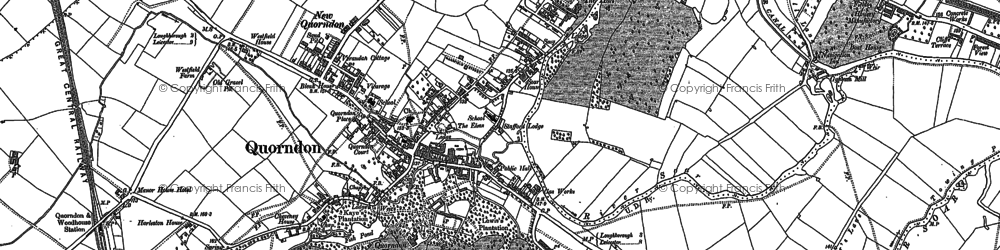 Old map of Quorndon in 1883